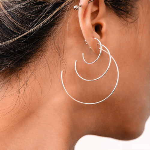 Women Big Hoop Earring Thick Large Round Earrings Punk Circle Ear Dangle  1Pair | eBay